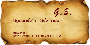 Gyebnár Sándor névjegykártya