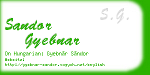 sandor gyebnar business card